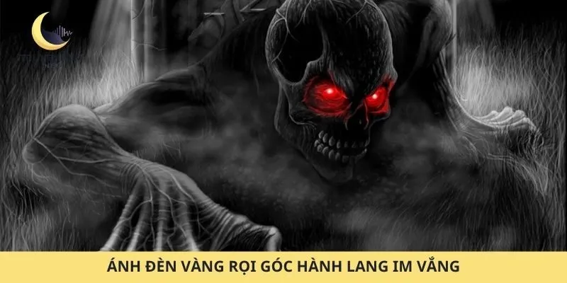 Ánh đèn vàng rọi góc hành lang im vắng