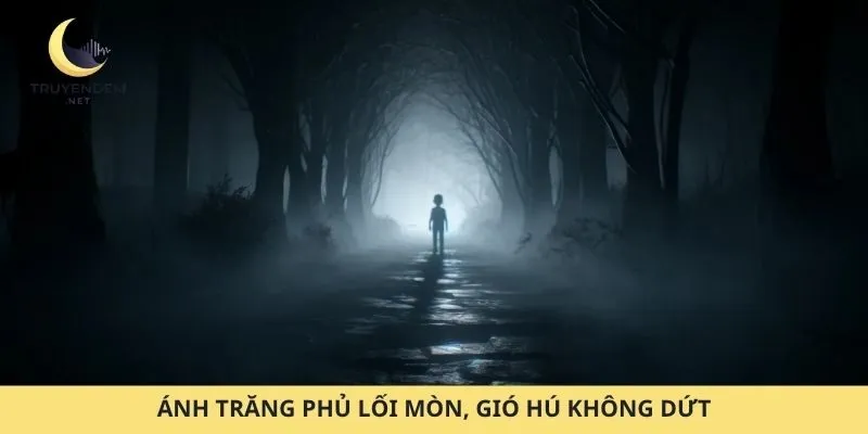 Ánh trăng phủ lối mòn, gió hú không dứt