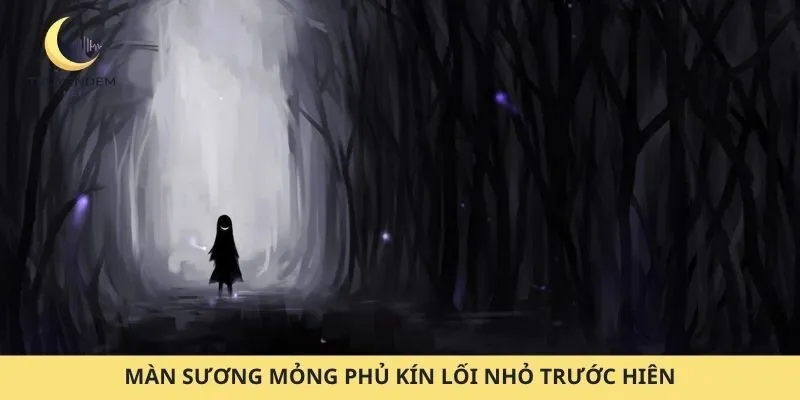 Màn sương mỏng phủ kín lối nhỏ trước hiên