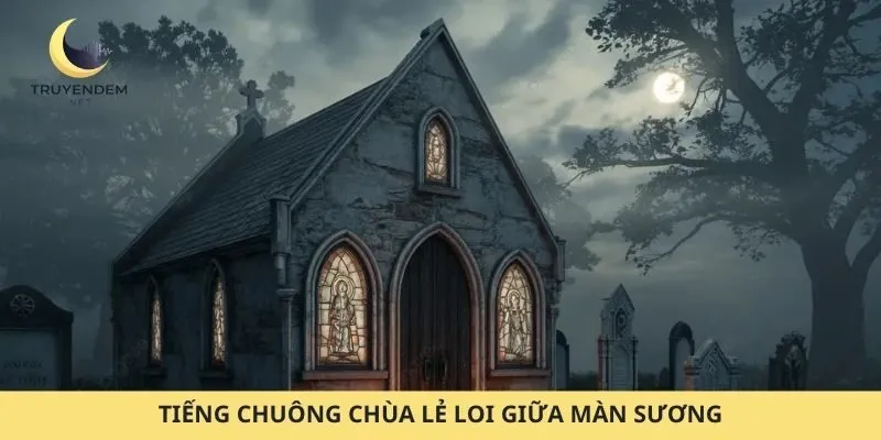 Tiếng chuông chùa lẻ loi giữa màn sương