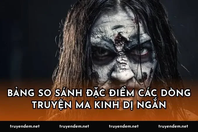 Bảng so sánh đặc điểm các dòng truyện ma kinh dị ngắn